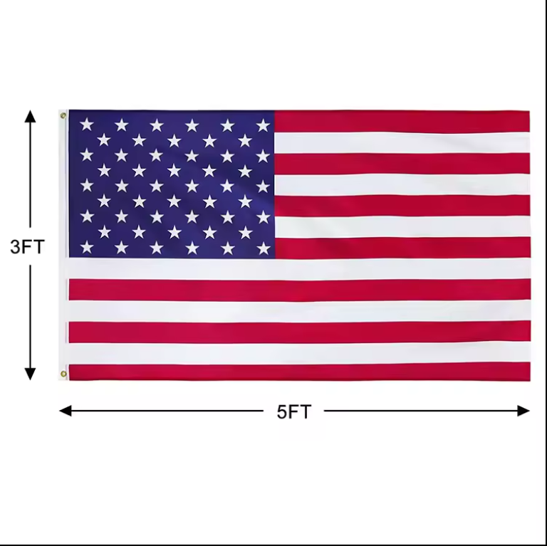 America Flag 3x5 ft USA Flag 100D Polyester Outdoor Flags with Brass Grommets, Bright Vivid Color and UV Fade-Proof Fabric